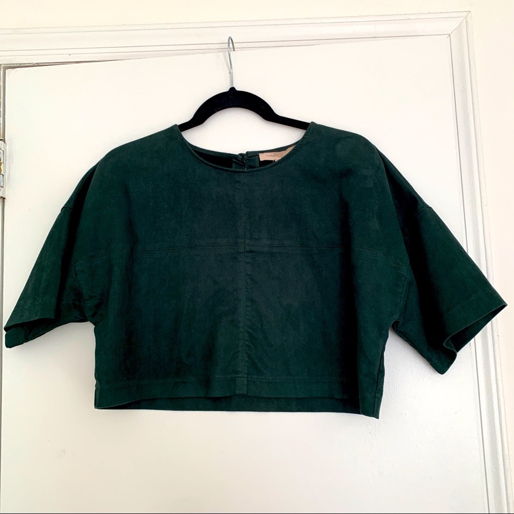 Forever 21 suede cropped shirt